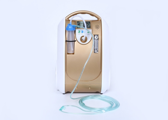 Rumah 3 Liter Konsentrator Oksigen Tekanan Tinggi Emas Kuning Sistem Alarm Otomatis